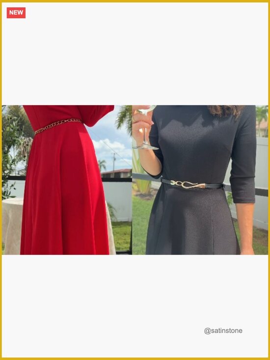 Vintage Cocktail Dress with 3/4 Sleeves, A-Line Fit and Flare, Nylon Elastane - Picture 7 of 7